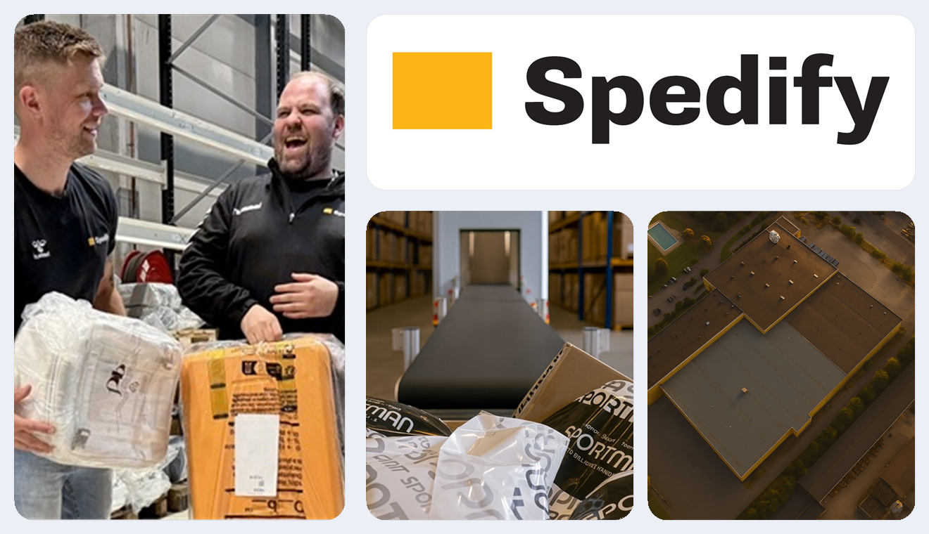 Spedify logo, team og operasjon