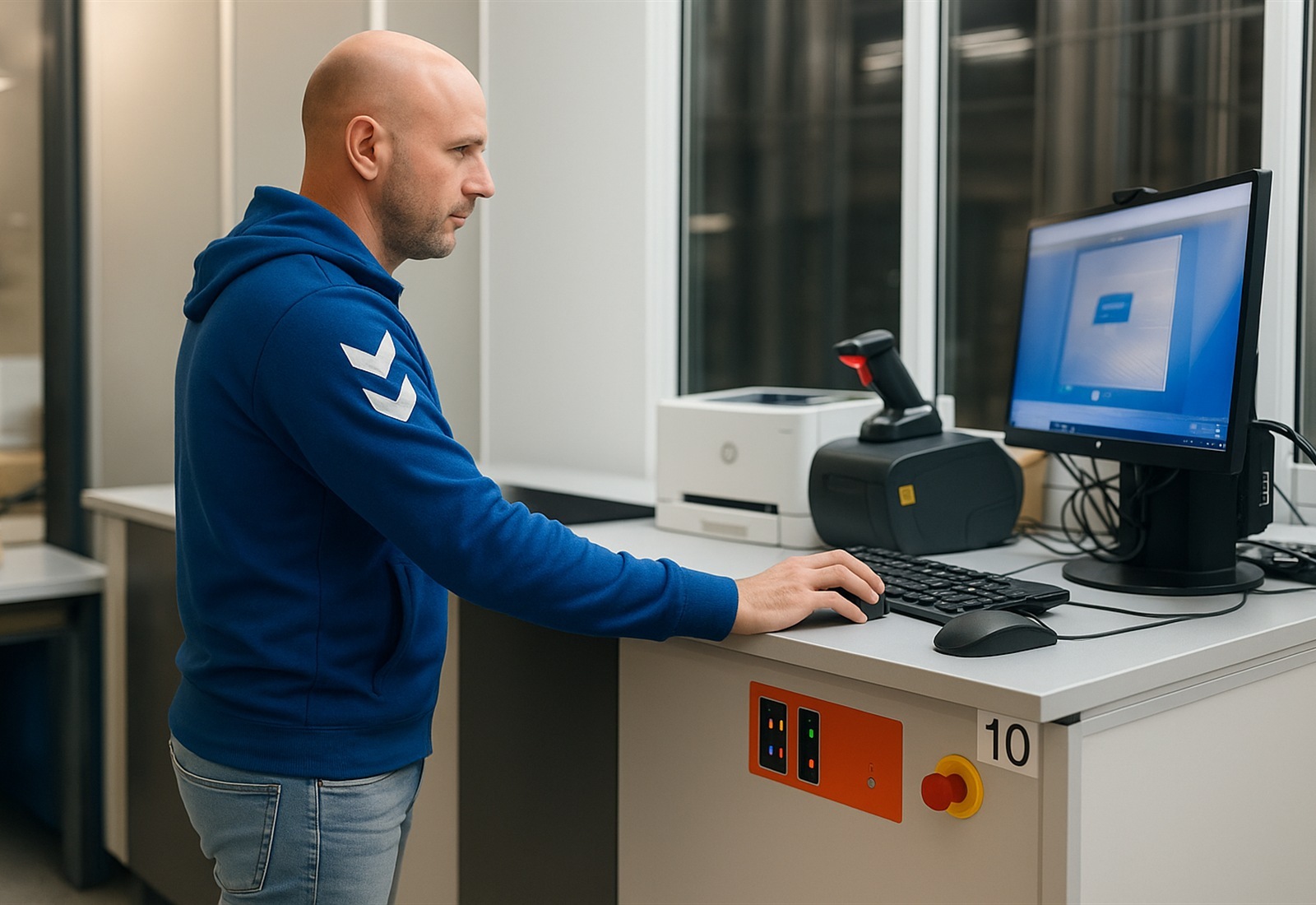 Operatør ved arbeidsstasjon i Spedify-operasjonen