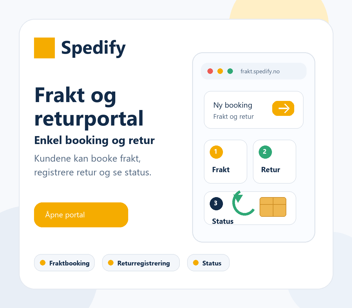 Spedify frakt- og returportal for kunder